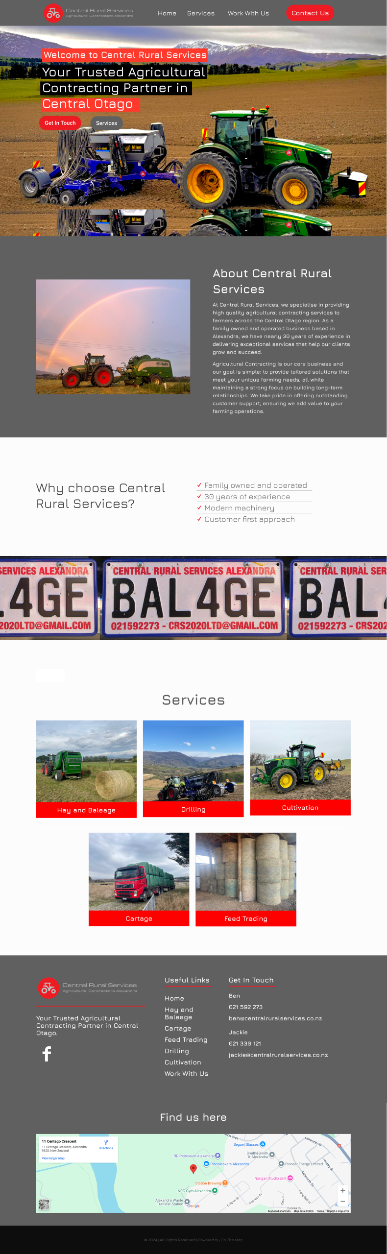 website for rural contractors based in Otago, New Zealand